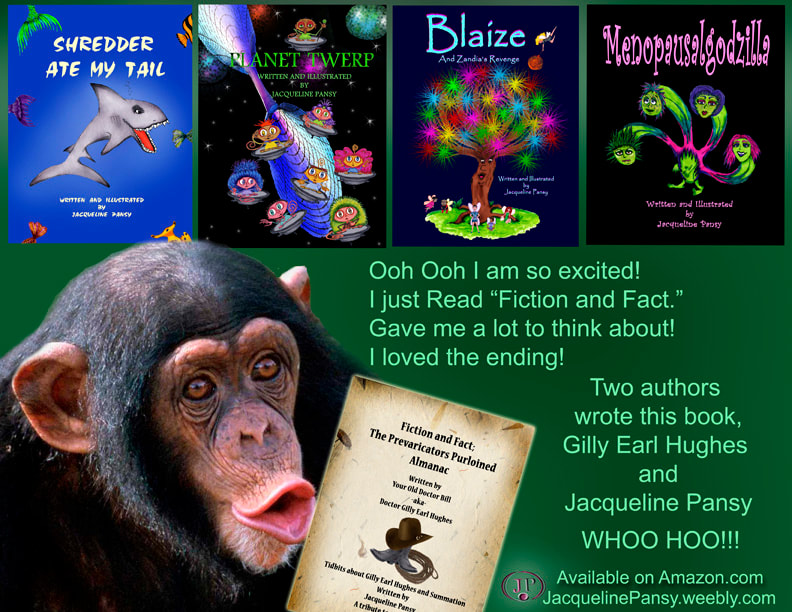 Monkey and books by Jacqueline Pansy 